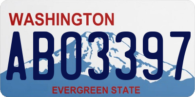 WA license plate ABO3397
