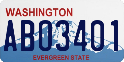 WA license plate ABO3401