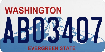WA license plate ABO3407