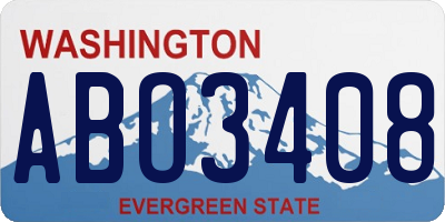 WA license plate ABO3408