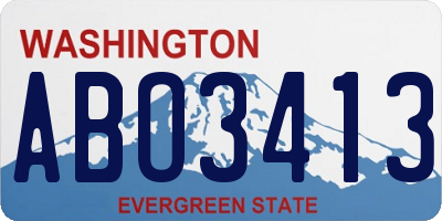 WA license plate ABO3413