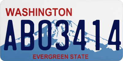 WA license plate ABO3414
