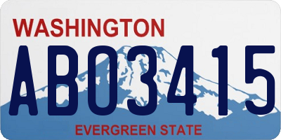 WA license plate ABO3415