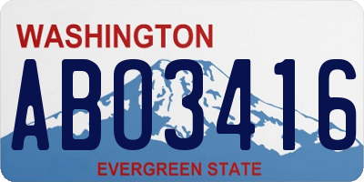 WA license plate ABO3416