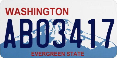 WA license plate ABO3417