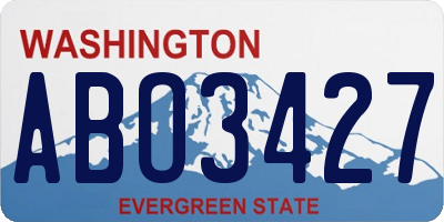WA license plate ABO3427