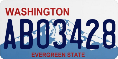 WA license plate ABO3428