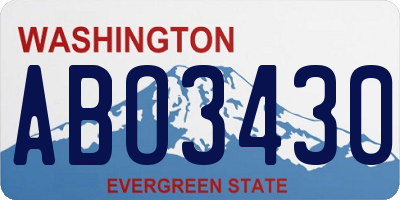 WA license plate ABO3430