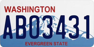 WA license plate ABO3431