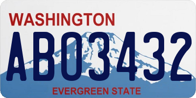 WA license plate ABO3432