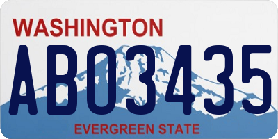 WA license plate ABO3435