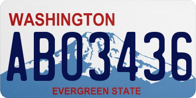 WA license plate ABO3436