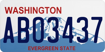 WA license plate ABO3437