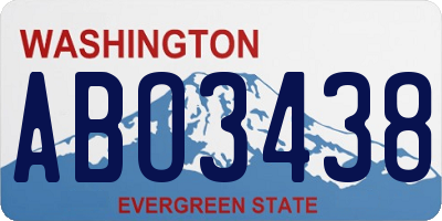 WA license plate ABO3438