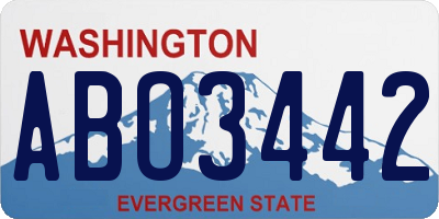 WA license plate ABO3442