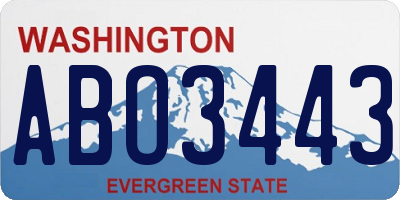 WA license plate ABO3443