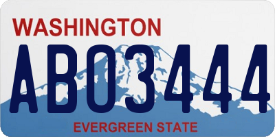 WA license plate ABO3444