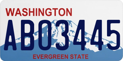 WA license plate ABO3445