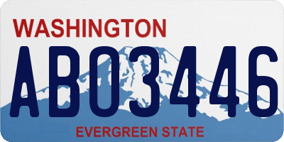WA license plate ABO3446