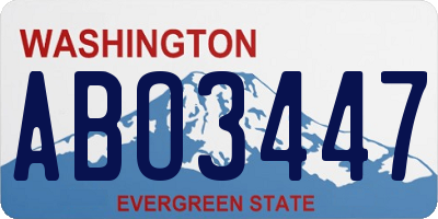 WA license plate ABO3447