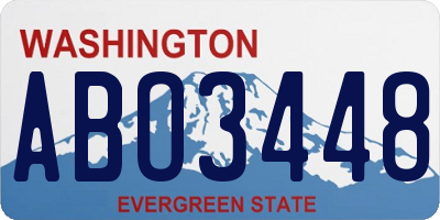 WA license plate ABO3448