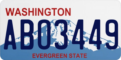 WA license plate ABO3449