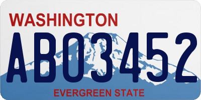 WA license plate ABO3452