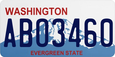 WA license plate ABO3460