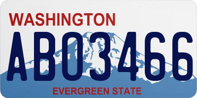 WA license plate ABO3466