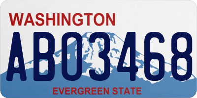 WA license plate ABO3468
