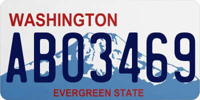 WA license plate ABO3469