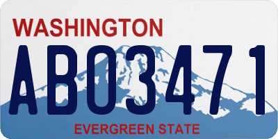 WA license plate ABO3471
