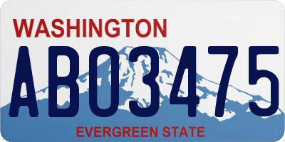 WA license plate ABO3475