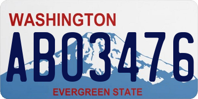 WA license plate ABO3476