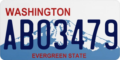 WA license plate ABO3479