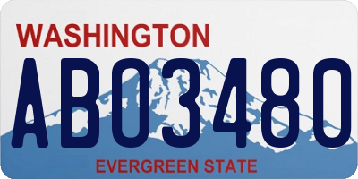 WA license plate ABO3480