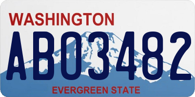 WA license plate ABO3482