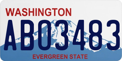 WA license plate ABO3483
