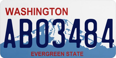 WA license plate ABO3484
