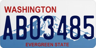 WA license plate ABO3485