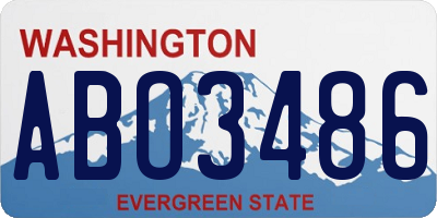 WA license plate ABO3486