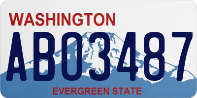 WA license plate ABO3487