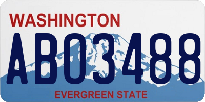 WA license plate ABO3488