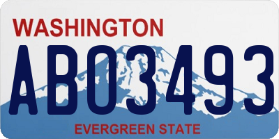 WA license plate ABO3493