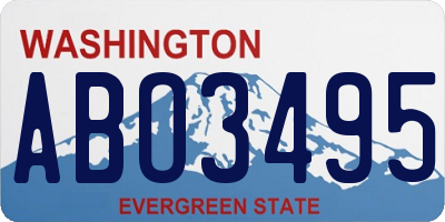 WA license plate ABO3495