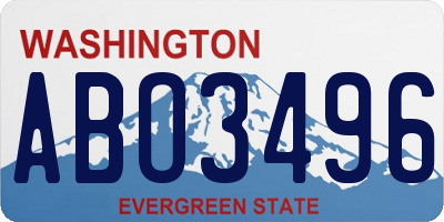 WA license plate ABO3496