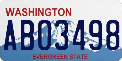 WA license plate ABO3498