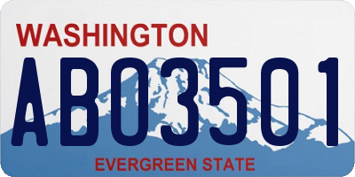 WA license plate ABO3501