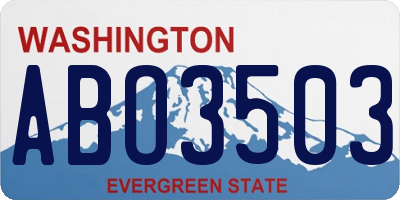 WA license plate ABO3503
