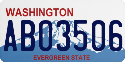 WA license plate ABO3506